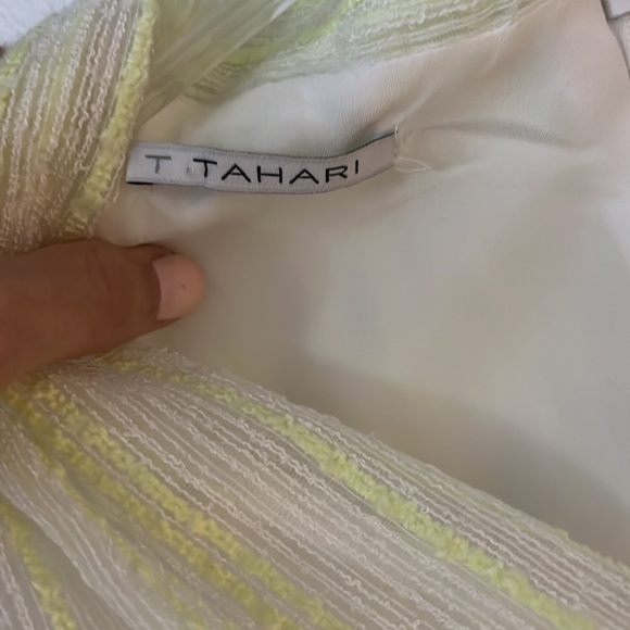 T Tahari dress bright lime green and white sz 4 - Picture 4 of 6